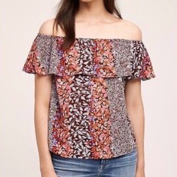 Maeve Floral Print Off The Shoulder Top - Picture 2 of 8
